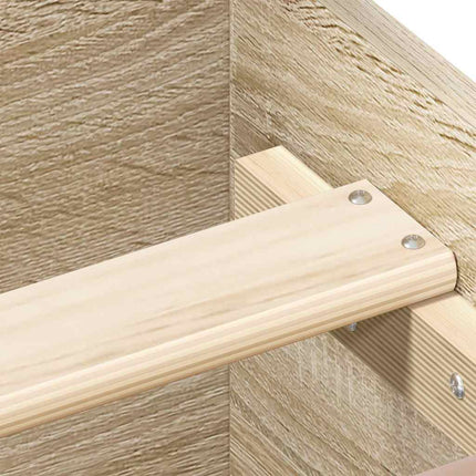 sengeramme med sengegavl og fodgærde 200x200 cm sonoma-eg