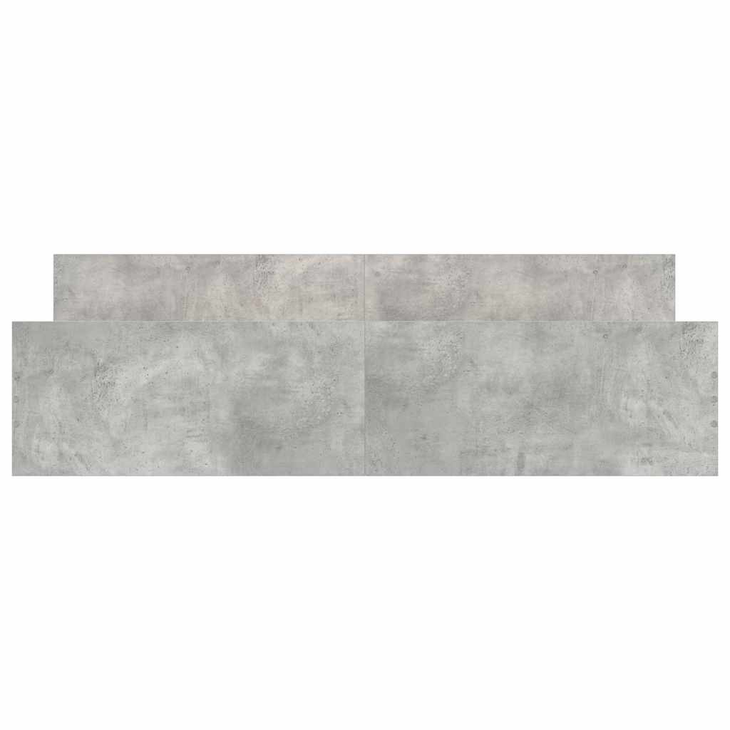 sengeramme med sengegavl og fodgærde 200x200 cm betongrå