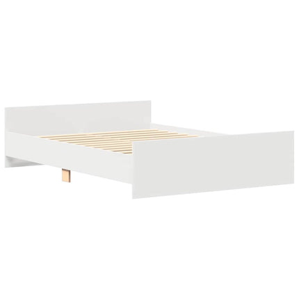 sengeramme med sengegavl og fodgærde 120x200 cm hvid