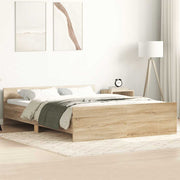 sengeramme med sengegavl og fodgærde 150x200 cm sonoma-eg