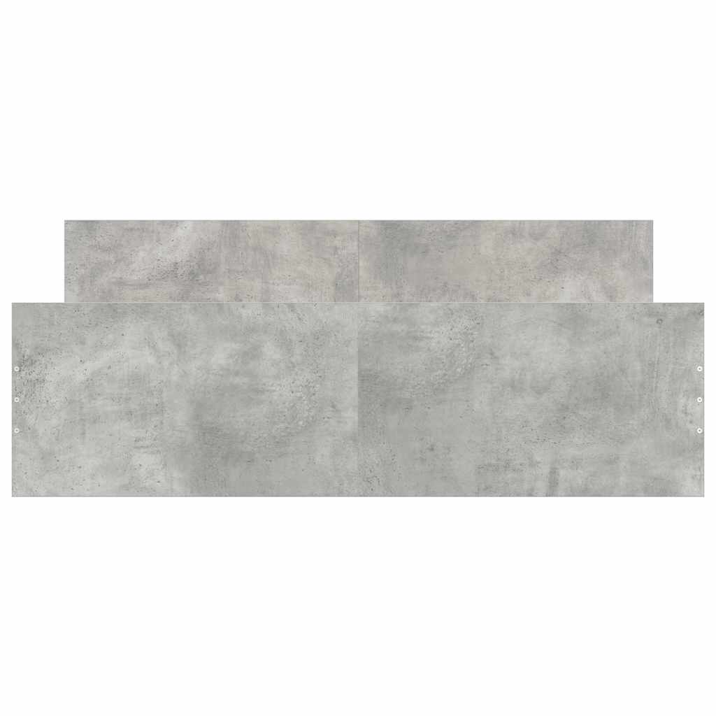 sengeramme med sengegavl og fodgærde 150x200 cm betongrå
