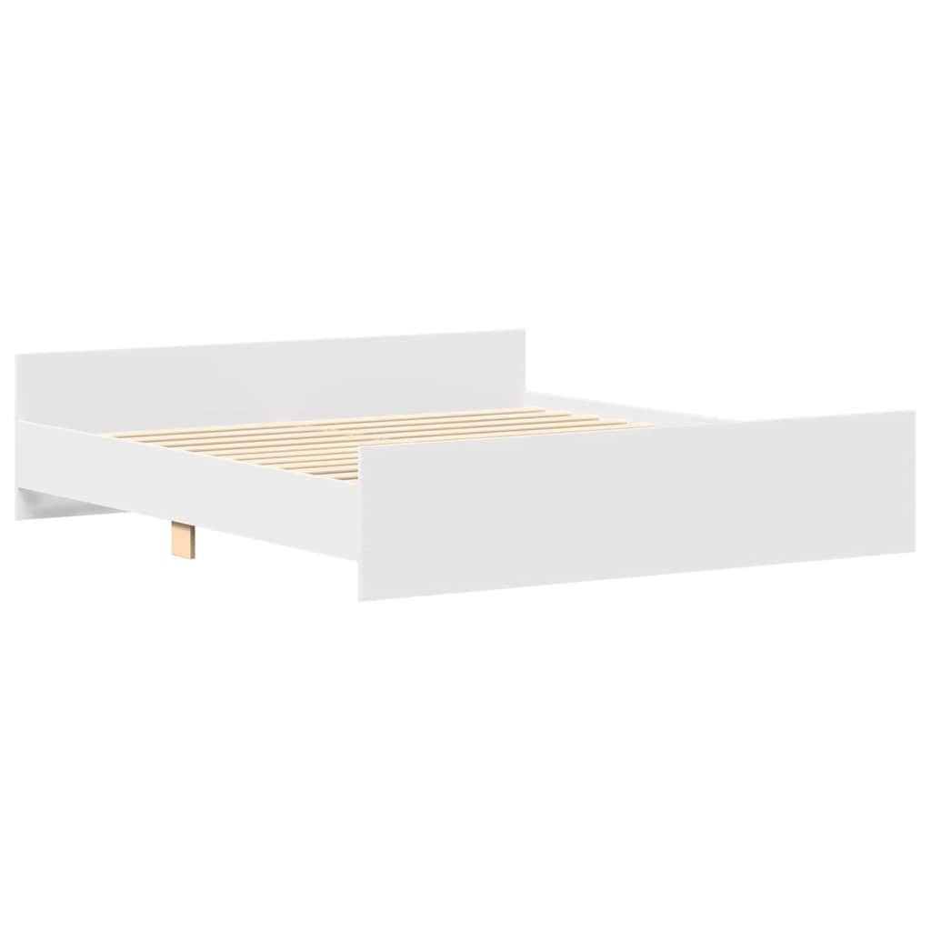 sengeramme med sengegavl og fodgærde 160x200 cm hvid