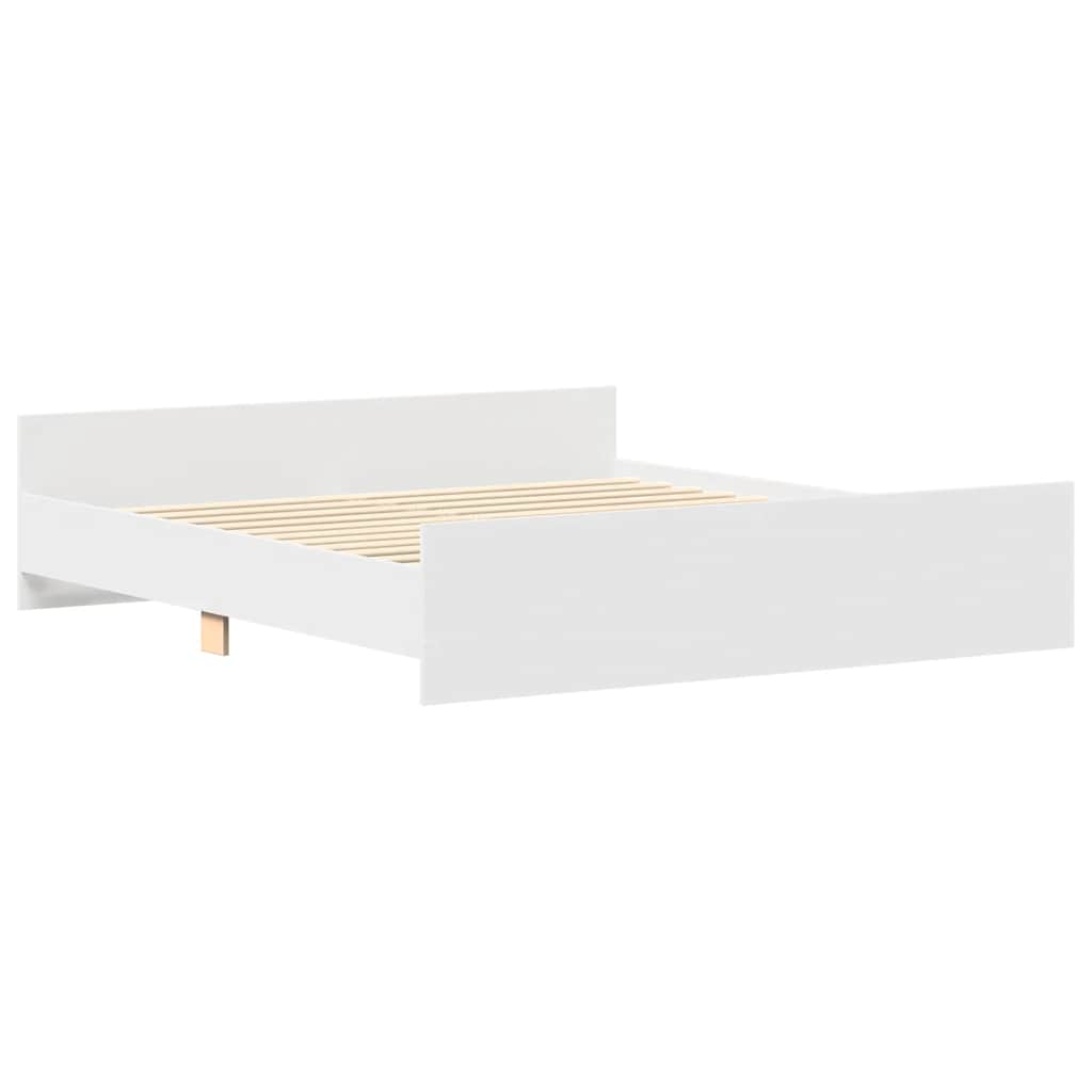 sengeramme med sengegavl og fodgærde 180x200 cm hvid
