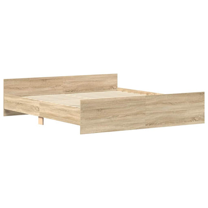 sengeramme med sengegavl og fodgærde 180x200 cm sonoma-eg
