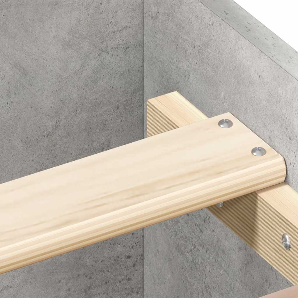 sengeramme med sengegavl og fodgærde 180x200 cm betongrå