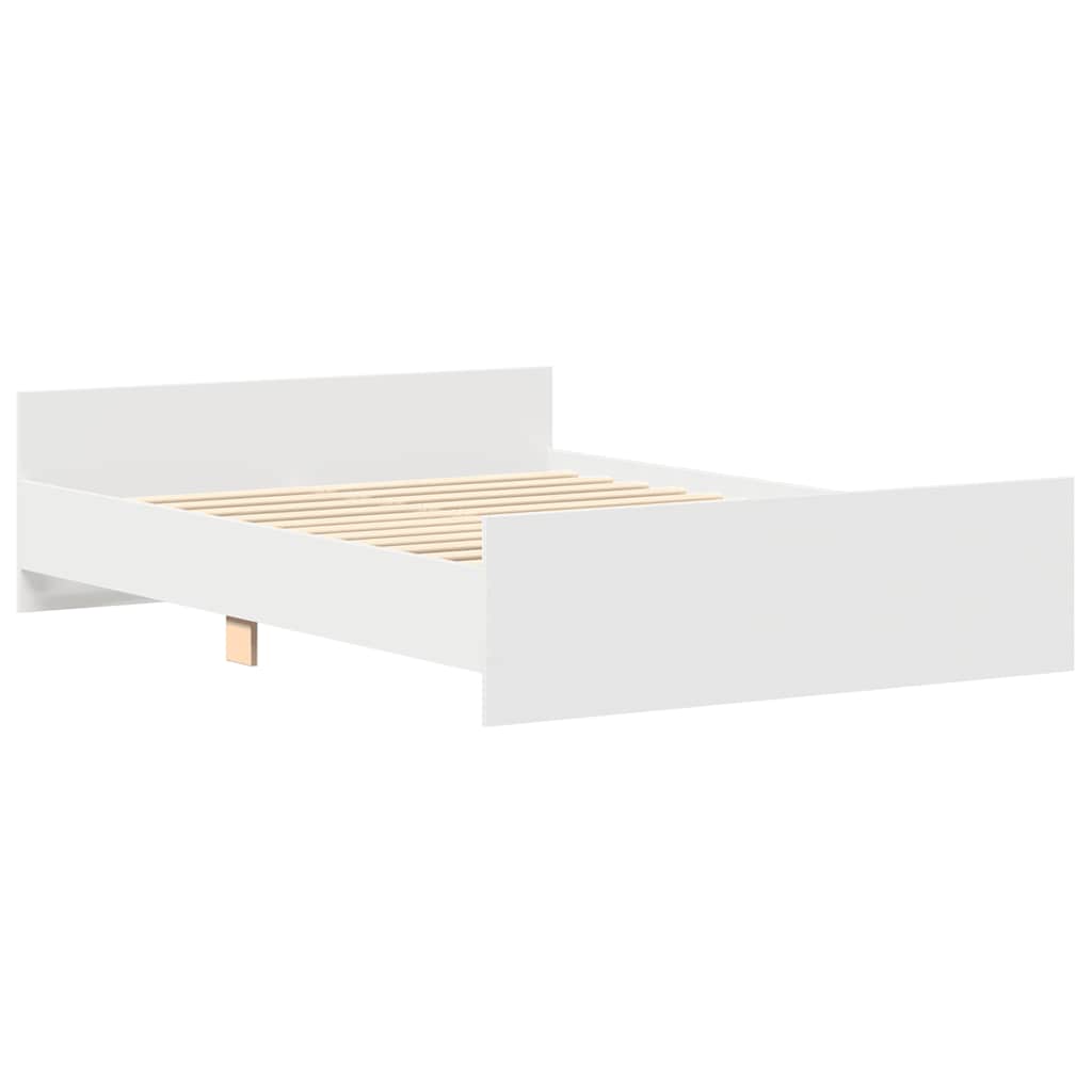sengeramme med sengegavl og fodgærde 120x190 cm hvid