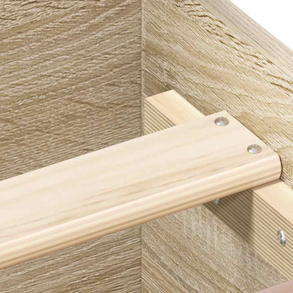 sengeramme med sengegavl og fodgærde 120x190 cm betongrå