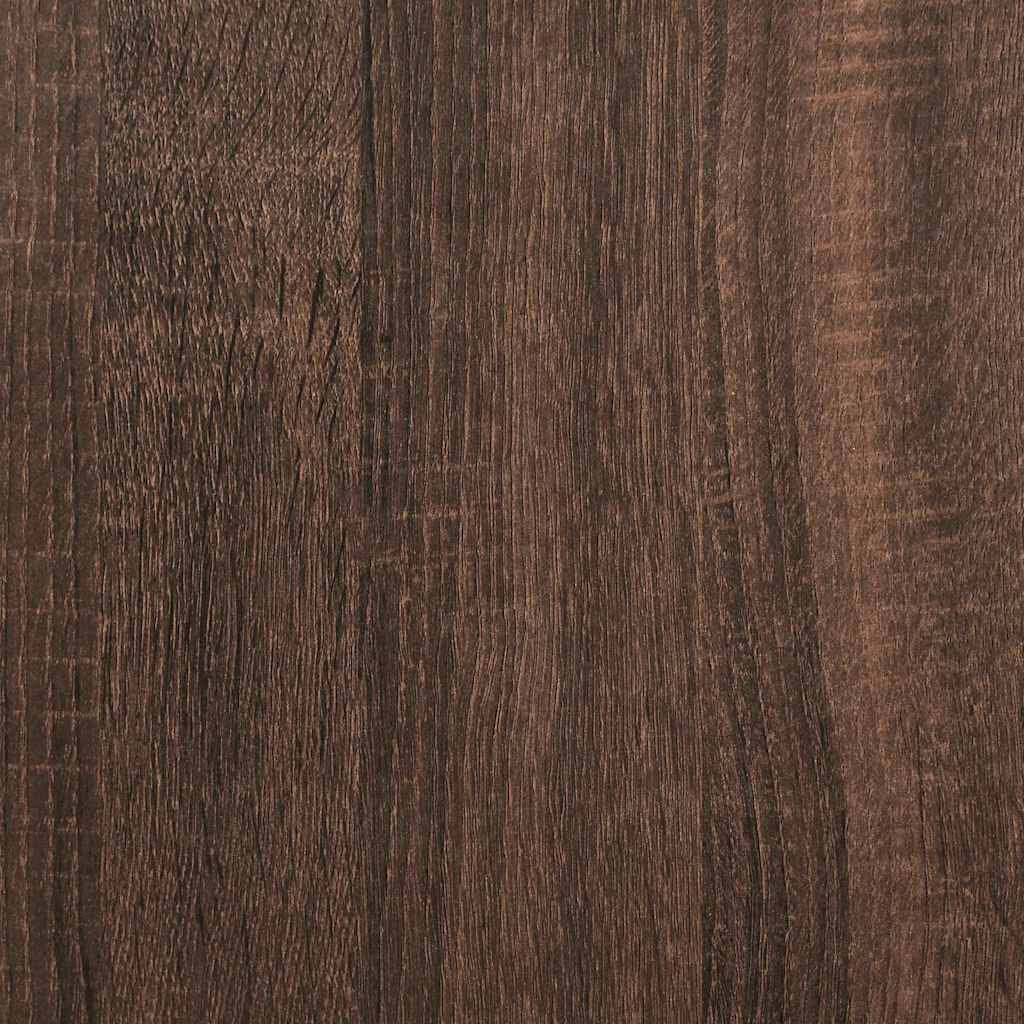 sengeramme med sengegavl og fodgærde 120x190 cm brunt egetræ