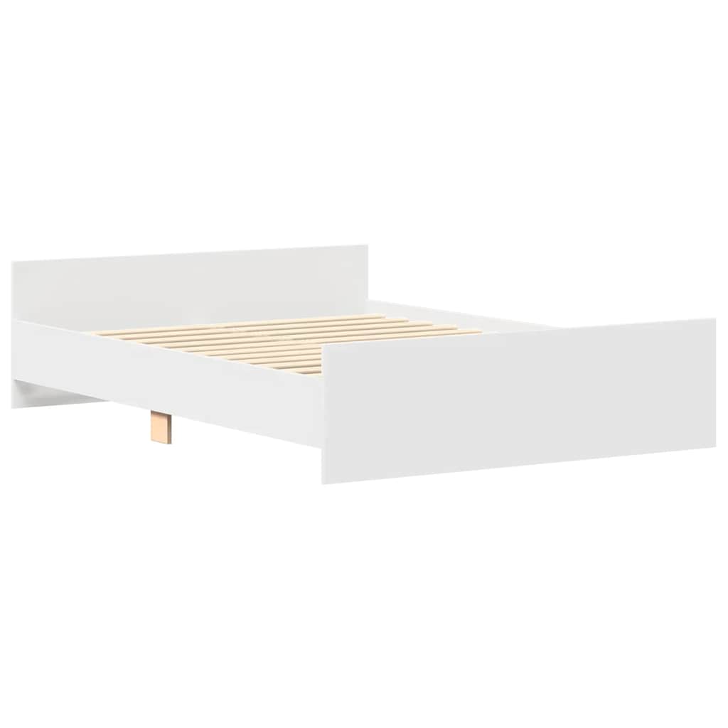 sengeramme med sengegavl og fodgærde 140x190 cm hvid