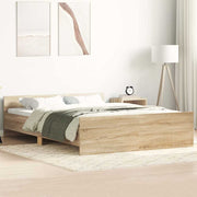 sengeramme med sengegavl og fodgærde 140x190 cm sonoma-eg