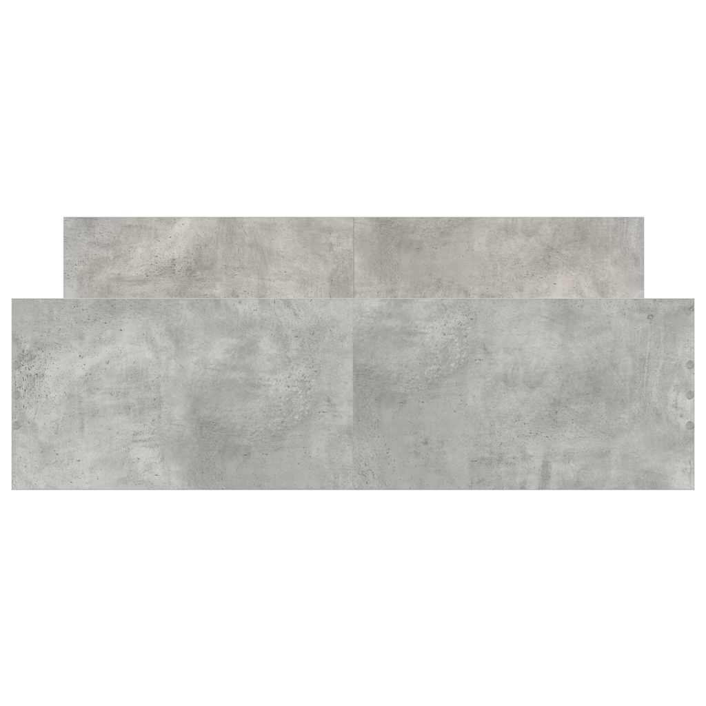 sengeramme med sengegavl og fodgærde 140x190 cm betongrå