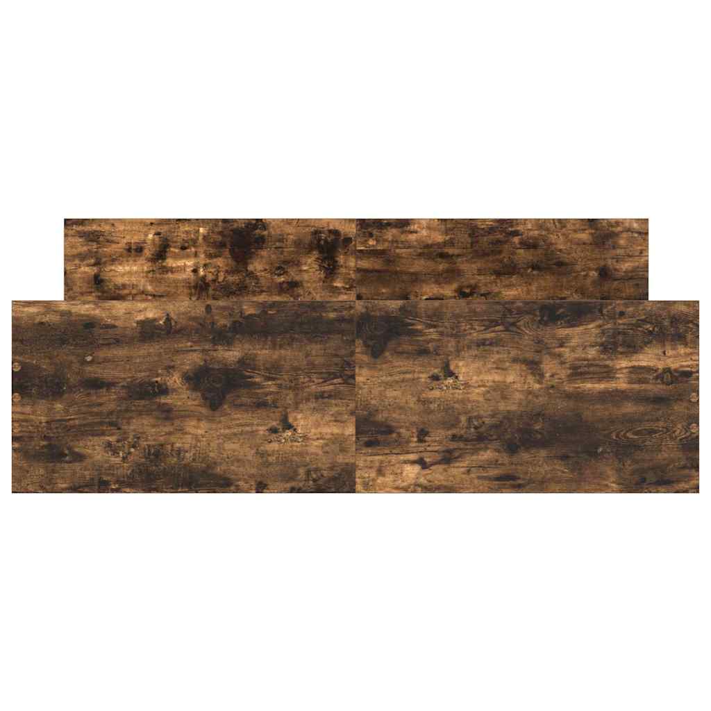 sengeramme med sengegavl og fodgærde 140x190 cm røget egetræ