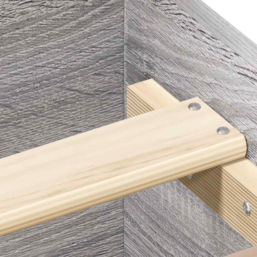 sengeramme med sengegavl og fodgærde 140x190 cm grå sonoma-eg