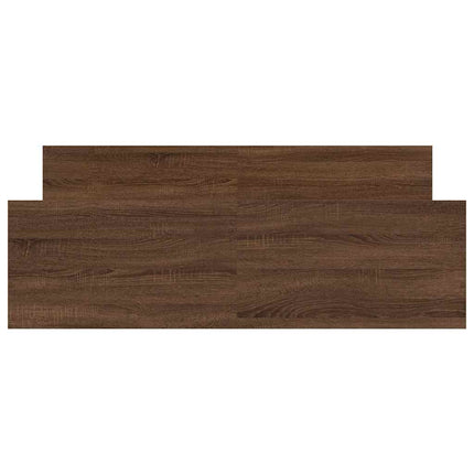 sengeramme med sengegavl og fodgærde 140x190 cm brunt egetræ