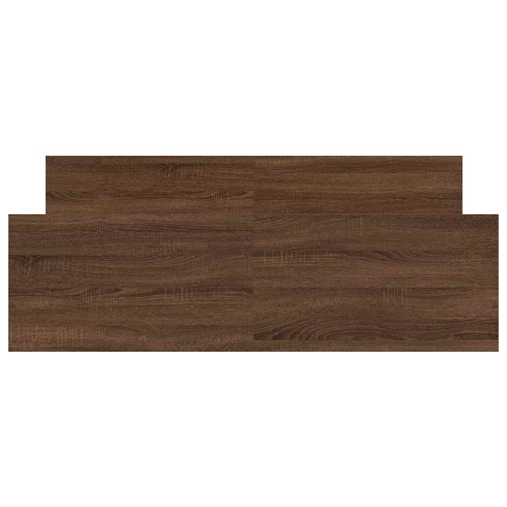 sengeramme med sengegavl og fodgærde 140x190 cm brunt egetræ