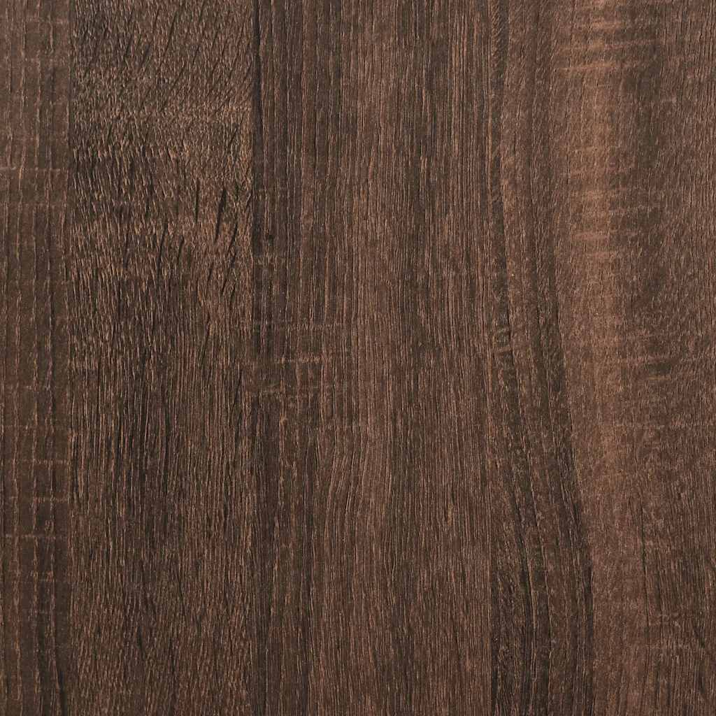 sengeramme med sengegavl og fodgærde 140x190 cm brunt egetræ