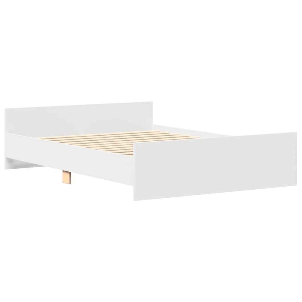 sengeramme med sengegavl og fodgærde 135x190 cm hvid
