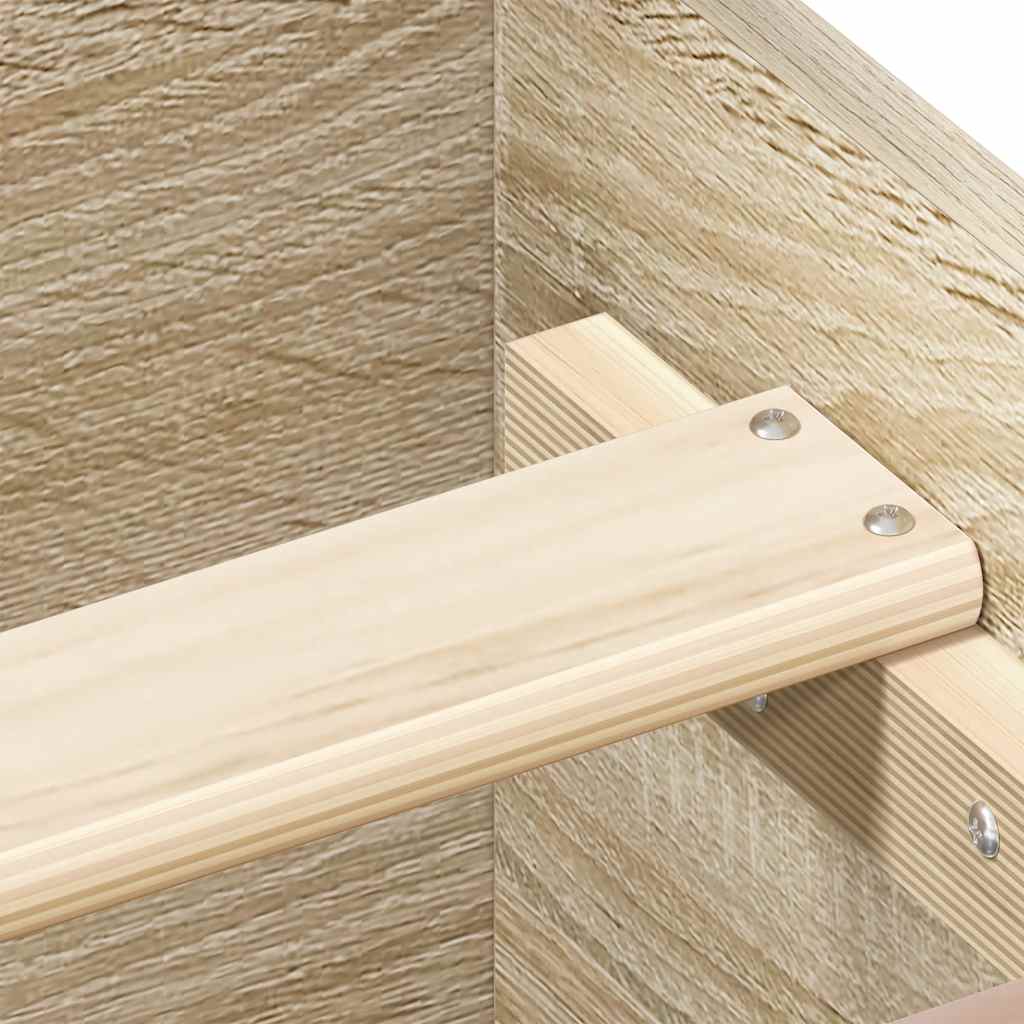 sengeramme med sengegavl og fodgærde 135x190 cm sonoma-eg