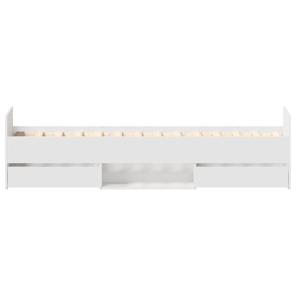 sengeramme med sengegavl og fodgærde 75x190 cm hvid