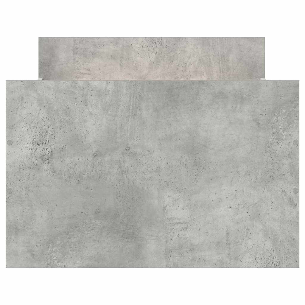 sengeramme med sengegavl og fodgærde 75x190 cm betongrå