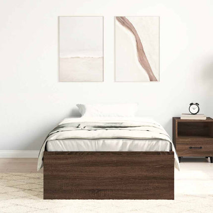 sengeramme 90x200 cm brun egetræsfarve