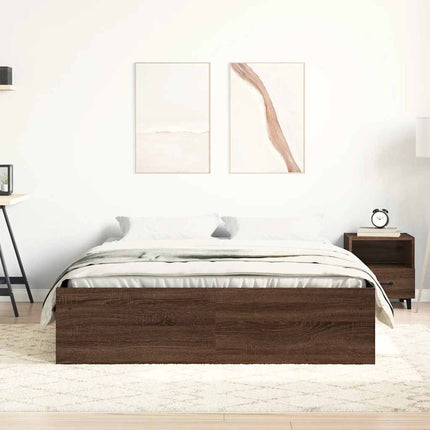 sengeramme 140x200 cm brun egetræsfarve