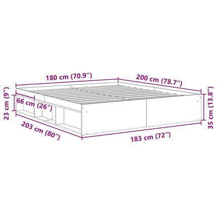 sengeramme 180x200 cm sort