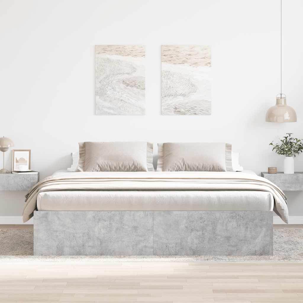 sengeramme 180x200 cm betongrå