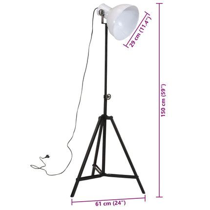 gulvlampe 61x61x90/150 cm 25 W E27 hvid
