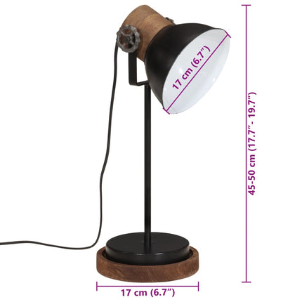 skrivebordslampe 25 W 17x17x50 cm E27 sort