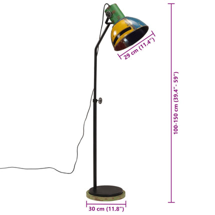 gulvlampe 30x30x100-150 cm 25 W E27 flerfarvet