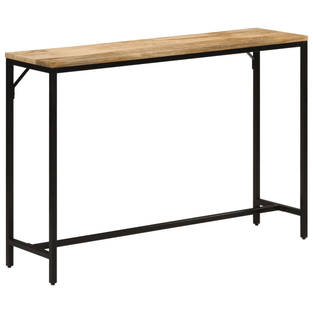 konsolbord 110x30x75 cm massivt ru mangotræ og jern