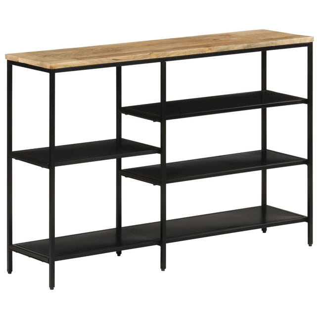konsolbord 110x30x75 cm massivt ru mangotræ og jern