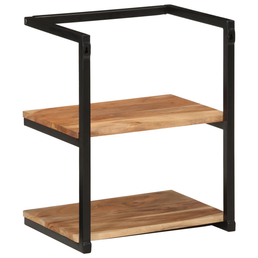 væghylde 40x30x50 cm massivt akacietræ og jern