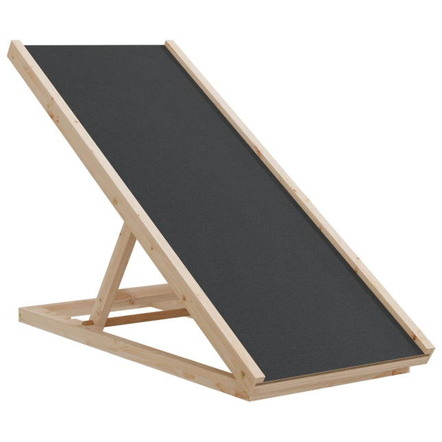 hunderampe 100x40 cm massivt fyrretræ grå
