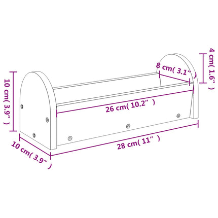 kaninfoderautomat 28x10x10 cm massivt fyrretræ