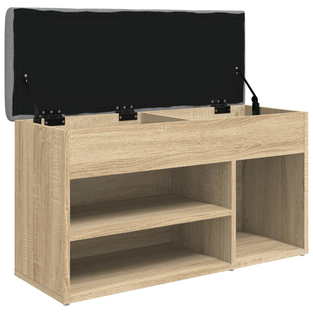skobænk 82x32x45,5 cm konstrueret træ sonoma-eg