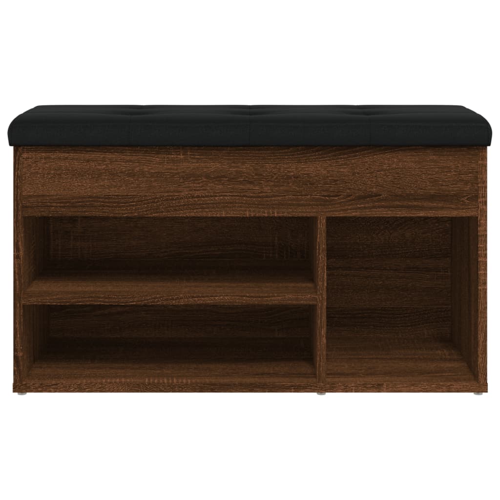 skobænk 82x32x45,5 cm konstrueret træ brun egetræsfarve