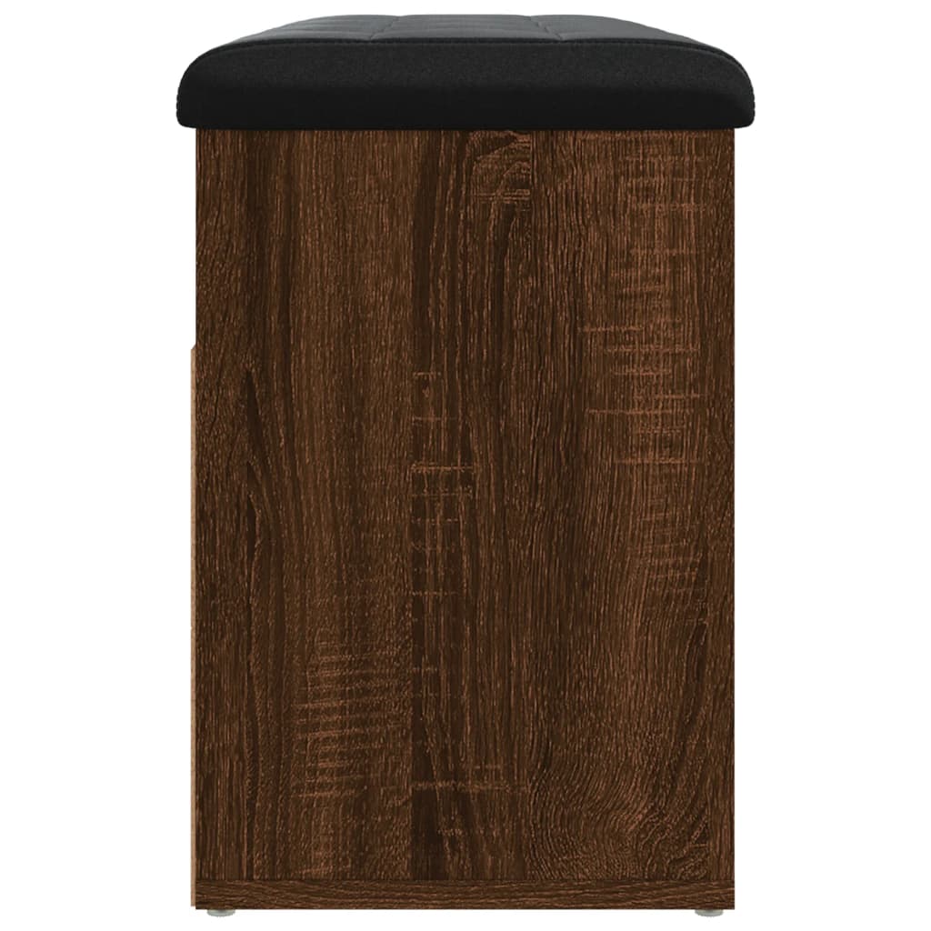 skobænk 82x32x45,5 cm konstrueret træ brun egetræsfarve