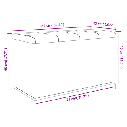 opbevaringsbænk hvid 82x42x45 cm konstrueret træ