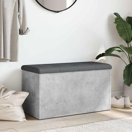opbevaringsbænk 82x42x45 cm konstrueret træ betongrå