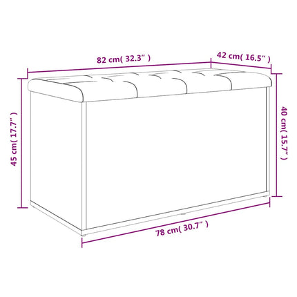 opbevaringsbænk 82x42x45 cm konstrueret træ betongrå
