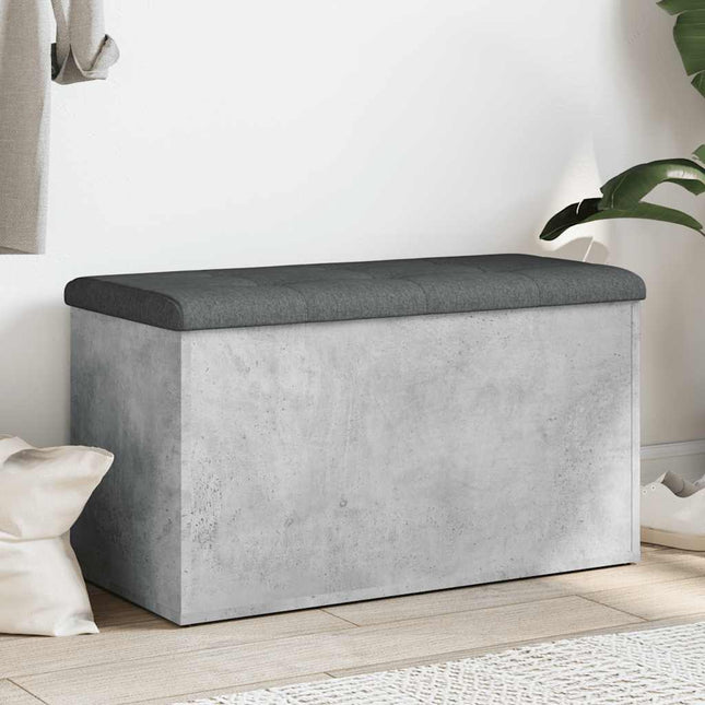 opbevaringsbænk 82x42x45 cm konstrueret træ betongrå
