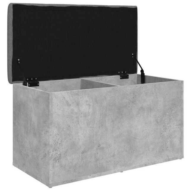 opbevaringsbænk 82x42x45 cm konstrueret træ betongrå