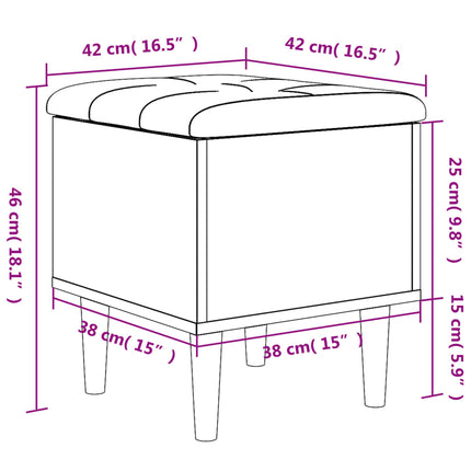 opbevaringsbænk 42x42x46 cm konstrueret træ sort