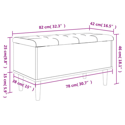 skobænk 82x42x46 cm konstrueret træ grå sonoma-eg
