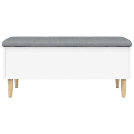 opbevaringsbænk 102x42x46 cm konstrueret træ hvid