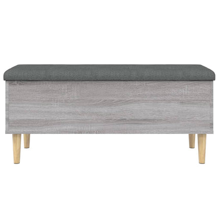 opbevaringsbænk 102x42x46 cm konstrueret træ grå sonoma-eg