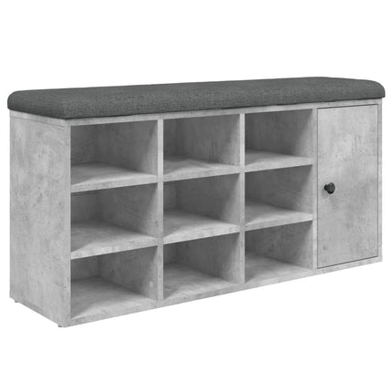 skobænk 102x32x50 cm konstrueret træ betongrå