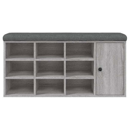 skobænk 102x32x50 cm konstrueret træ grå sonoma-eg